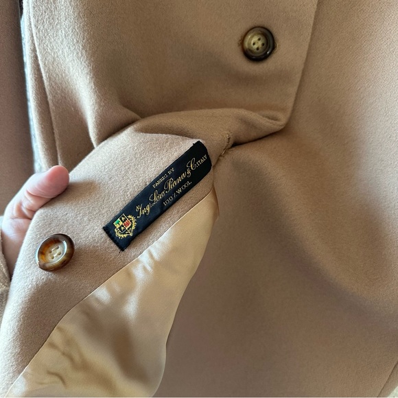 Fleurette Camel 100% Wool Long Reefer Coat - Picture 7 of 11